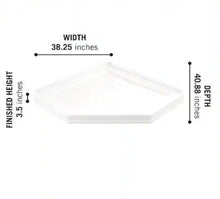 Load image into Gallery viewer, Foundations 38 in. L x 38 in. W Corner Shower Pan Base with Corner Drain in White
