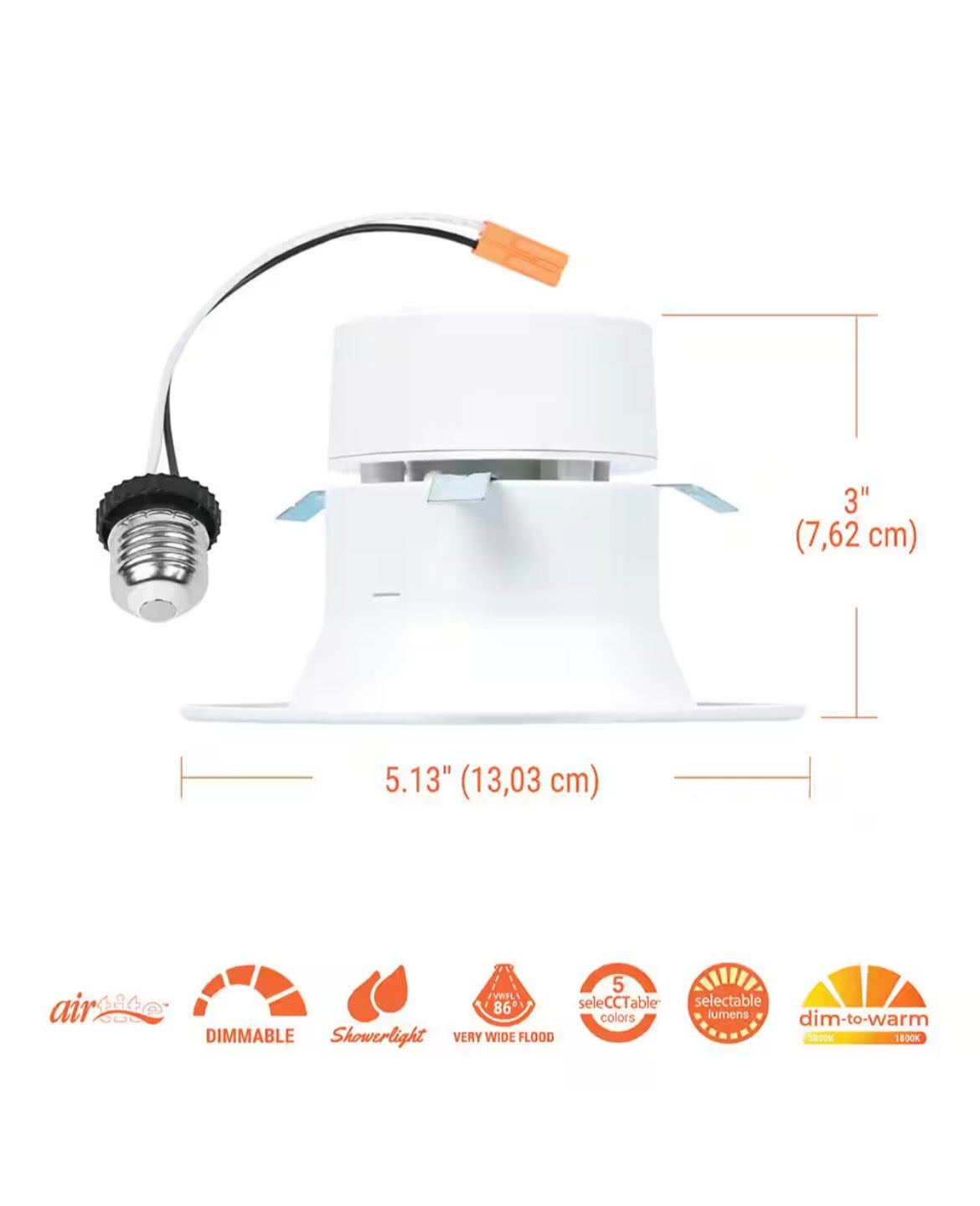 RL4 Series 4-inch recessed LED retrofit module Selectable CCT and Lumens, Integrated LED Matte white
