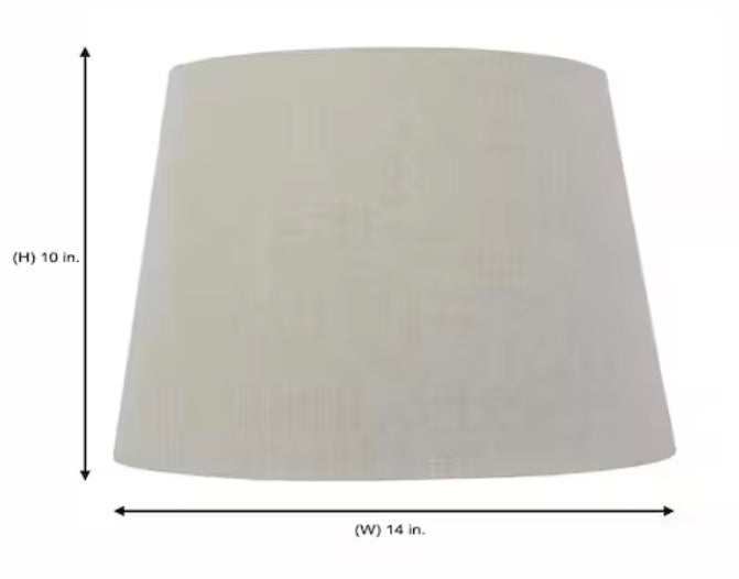 Mix and Match 14 in. Dia x 10 in. H Oatmeal Round Table Lamp Shade