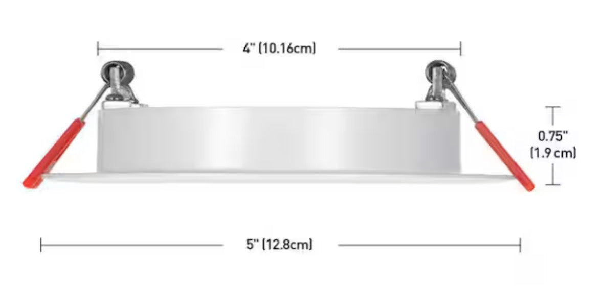 Premium Series 4 in. LED, 2-Level Lumen Select, Baffle Canless Recessed Light, Adjustable CCT