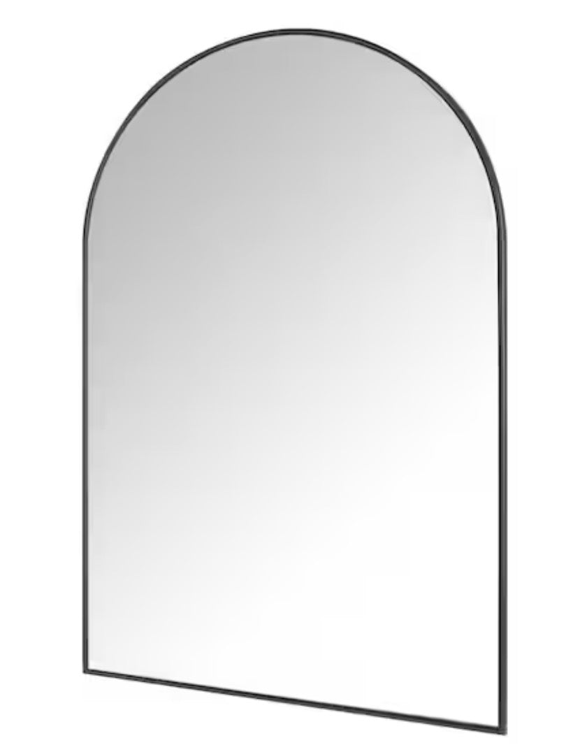Large Arched Black Classic Accent Mirror (39 in. H x 26 in. W)