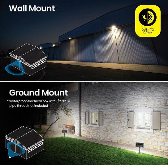 700-Watt Equivalence Selectable Lumen Bronze Motion Sensing Integrated LED Selectable 5CCT Selectable Ground Flood Light