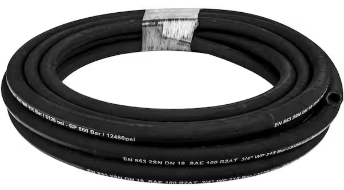 Hydraulic Hose 1/4 in. x 100 ft. Coiled Hydraulic Hose 5800 PSI, Rubber Hydraulic Hose, Hydraulic Oil Flexible Hose
