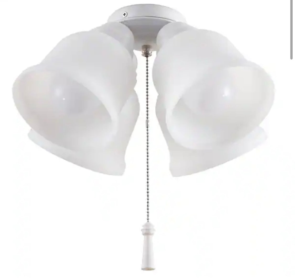 Gazelle 4-Light LED Matte White Universal Ceiling Fan Light Kit