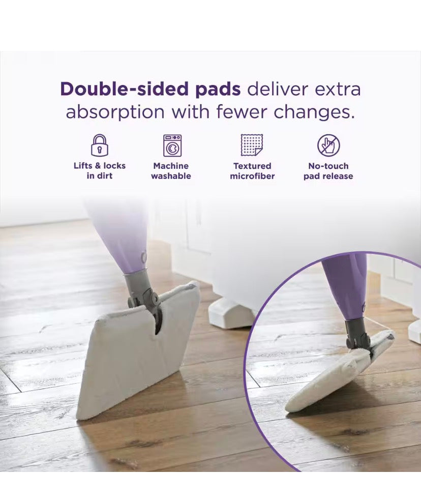 Corded Steam Pocket Mop Stick Cleaner for Hard-Floor Surfaces in Purple with Faster Dry Times and XL Water Capacity