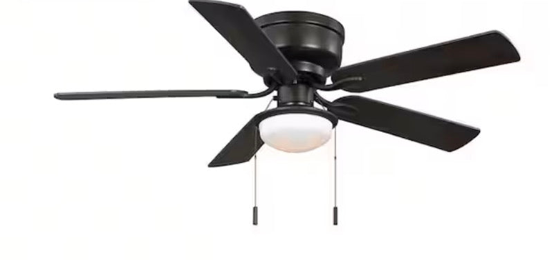 Colton 52 in. Indoor Flat Bronze Low Profile Ceiling Fan with Light Kit and Bright White LED Bulbs Included