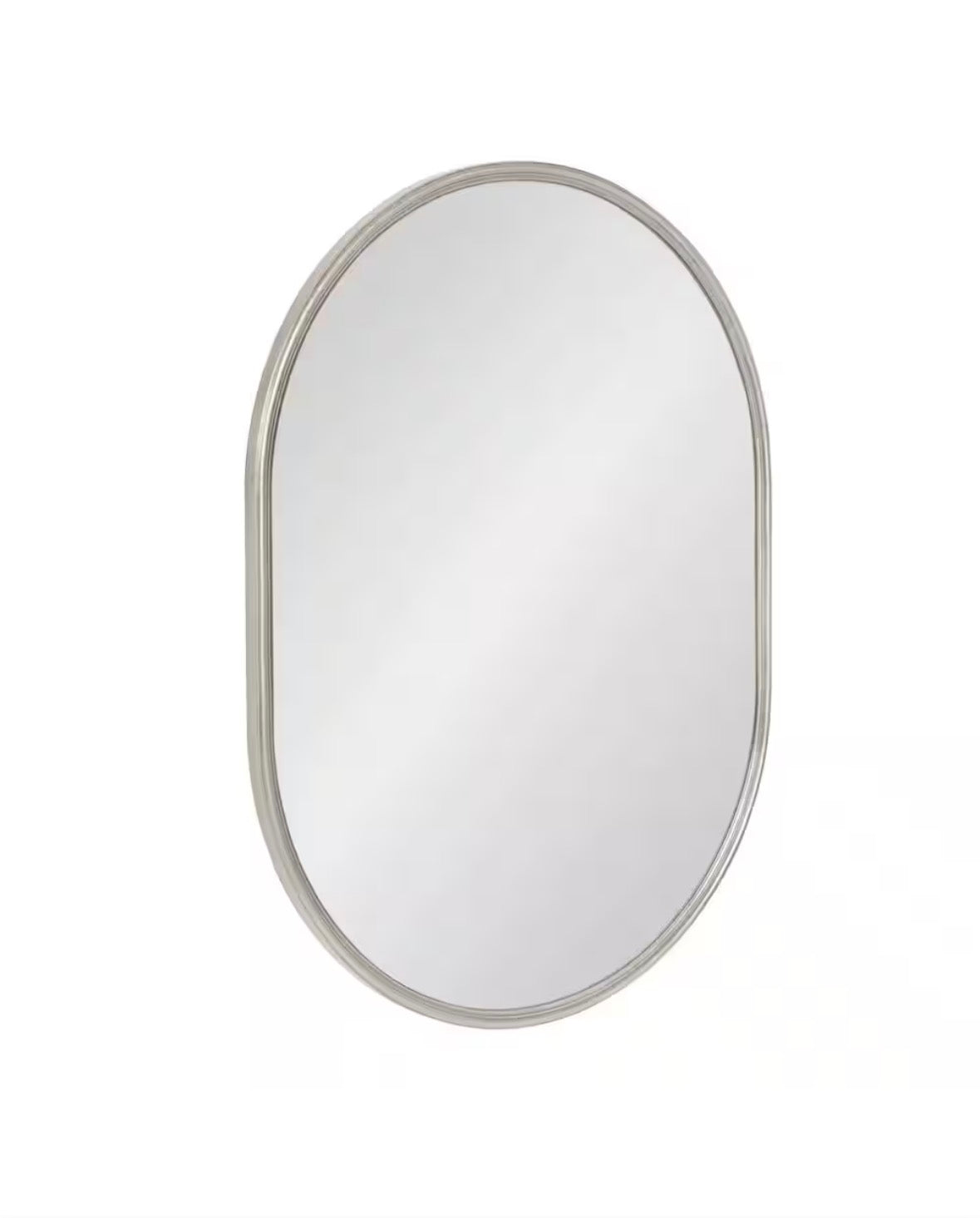 Caskill 24 in. x 18in. Classic Oval Framed Silver Wall Accent Mirror