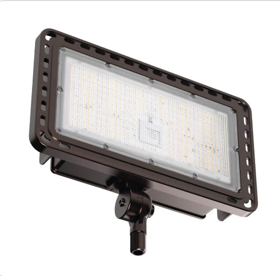 700-Watt Equivalence Selectable Lumen Bronze Motion Sensing Integrated LED Selectable 5CCT Selectable Ground Flood Light