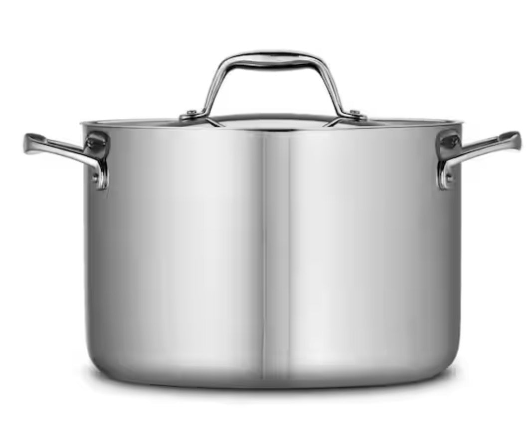 Gourmet Tri-Ply Clad 8 qt. Stainless Steel Stock Pot with Lid