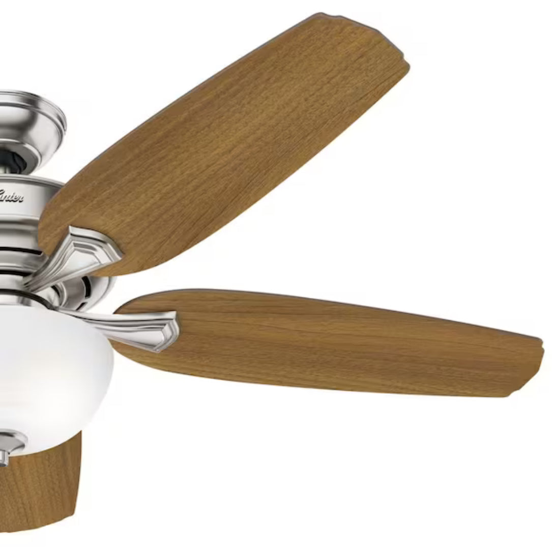 Channing 54 in. Hunter Express Indoor Brushed Nickel Ceiling Fan with Remote and Light Kit Included