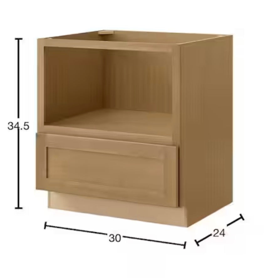 Avondale 30 in. W x 24 in. D x 34.5 in. H Ready to Assemble Plywood Shaker Base Kitchen Cabinet in White Oak