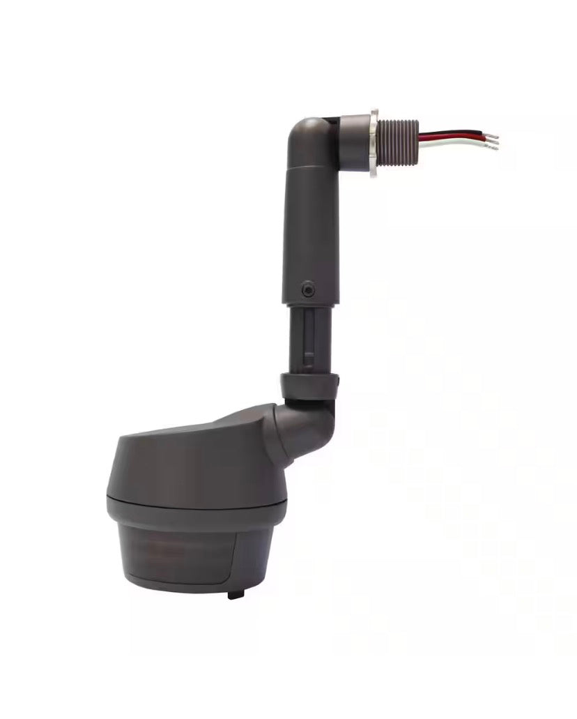 270-Degree Bronze Motion Activated Wired Outdoor 1-Head Dusk to Dawn Security Flood Light Sensor