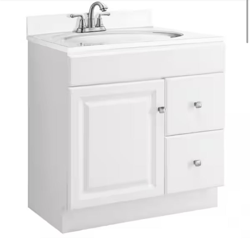 Wyndham 30 in. W x 18 in. D Unassembled Bath Vanity Cabinet Only in White Semi-Gloss