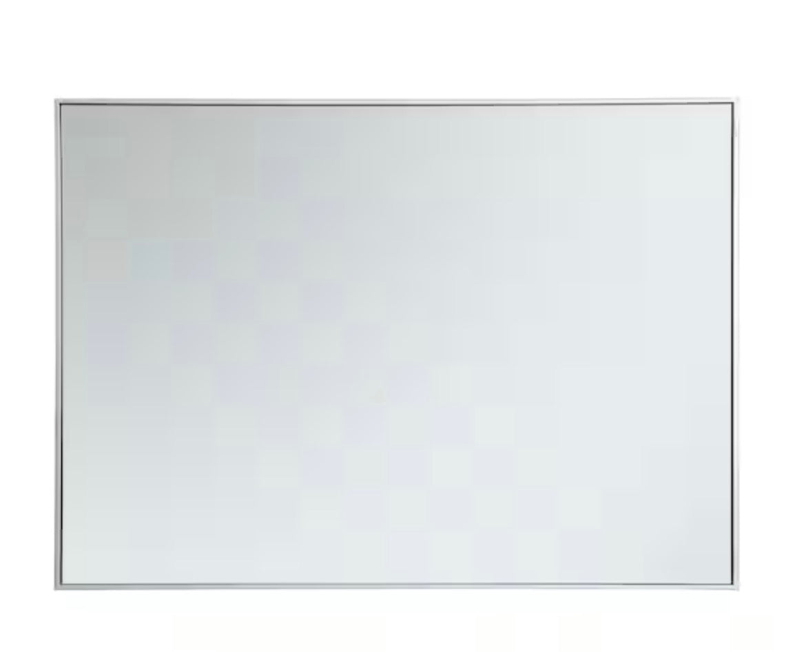 Timeless Home 36 in. W x 48 in. H x Contemporary Metal Framed Rectangle Silver Mirror