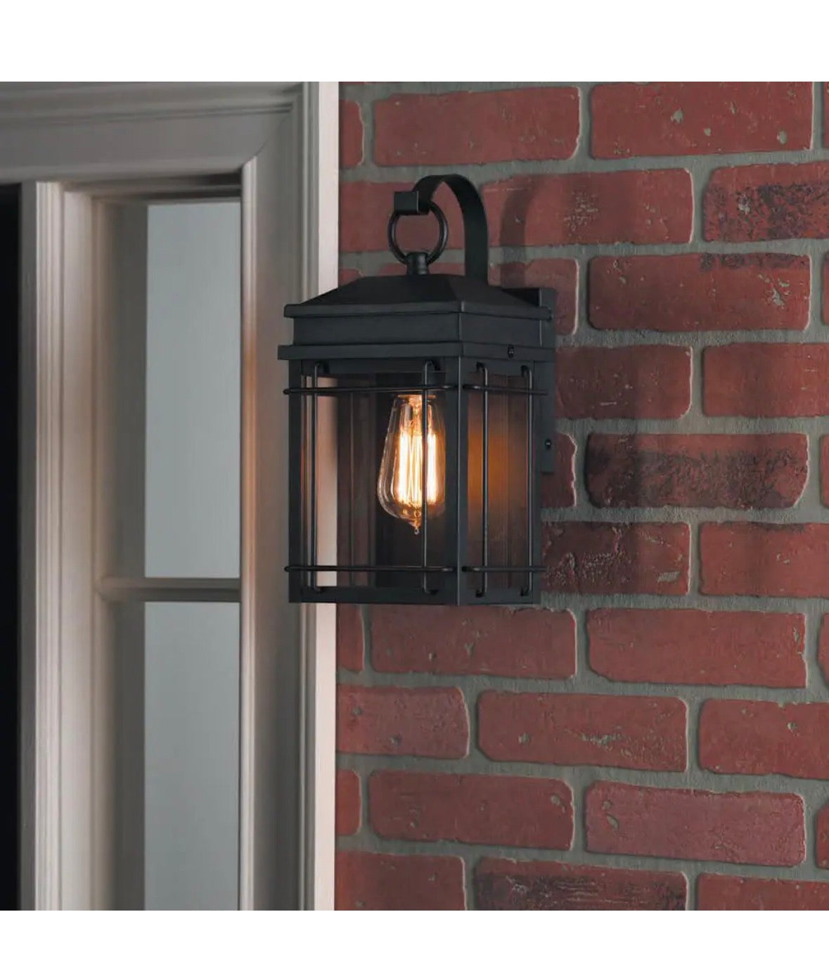 Broward 13 in. 1-Light Black Outdoor Hardwired Wall Lantern Sconce Light Fixture with Clear Glass