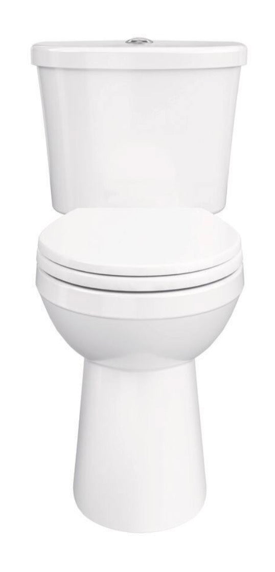 Maxwell Select 12 in. Rough-in 2-Piece 1.0/1.28 GPF Dual Flush Round Toilet in White with Soft Close Seat Included