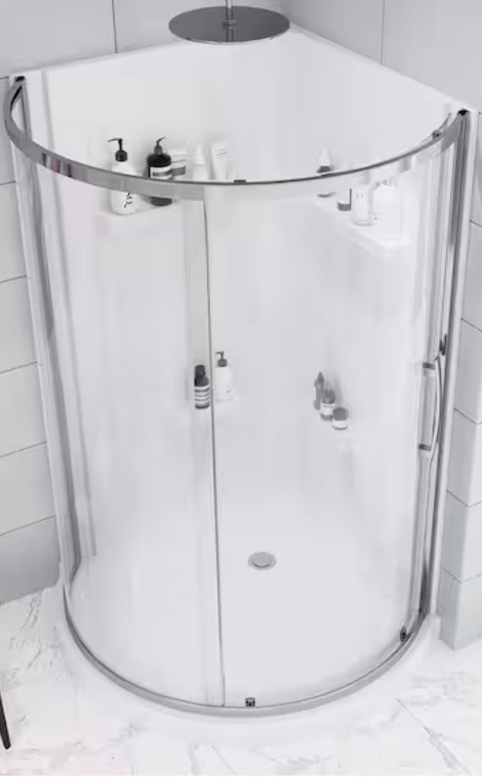 Maia 36 in. x 79.50 in. Corner Shower Door in Clear and Chrome