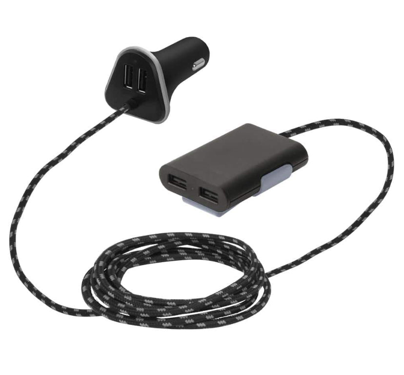 9.6 Amp 4-Port Front and Back Seat Charger