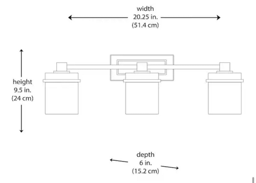 Cade 20.25 in. 3-Light Brushed Nickel Bathroom Vanity Light Fixture with Frosted Glass Shades