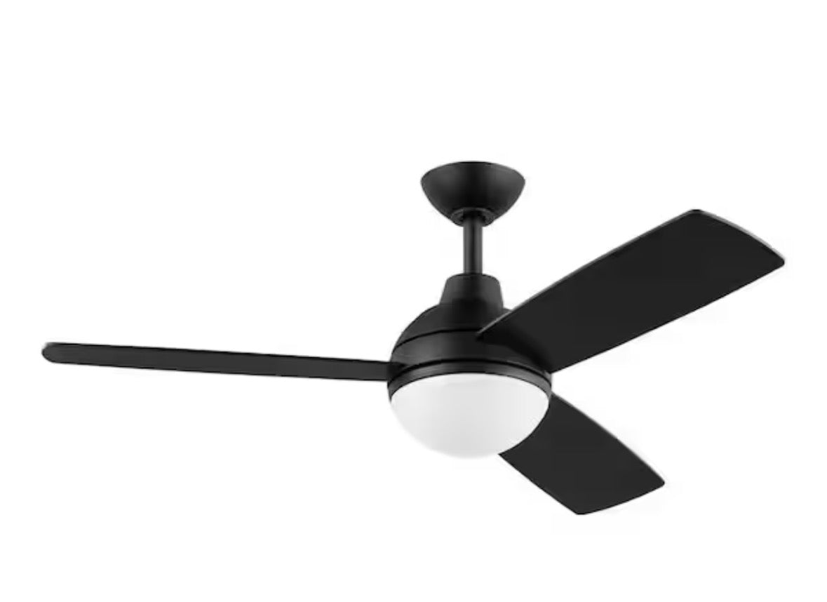 Blaketon 46 in. Indoor/Covered Outdoor Matte Black Modern Ceiling Fan with Integrated LED and Remote Control (Copy)