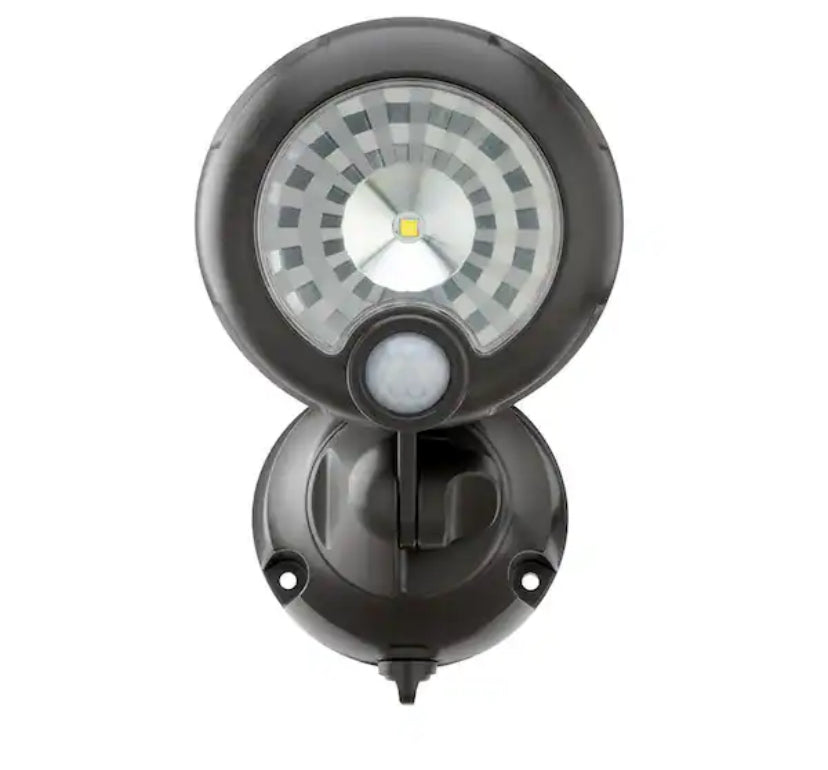 Outdoor 250 Lumen Battery Powered Motion Activated Integrated LED Security Light, Brown