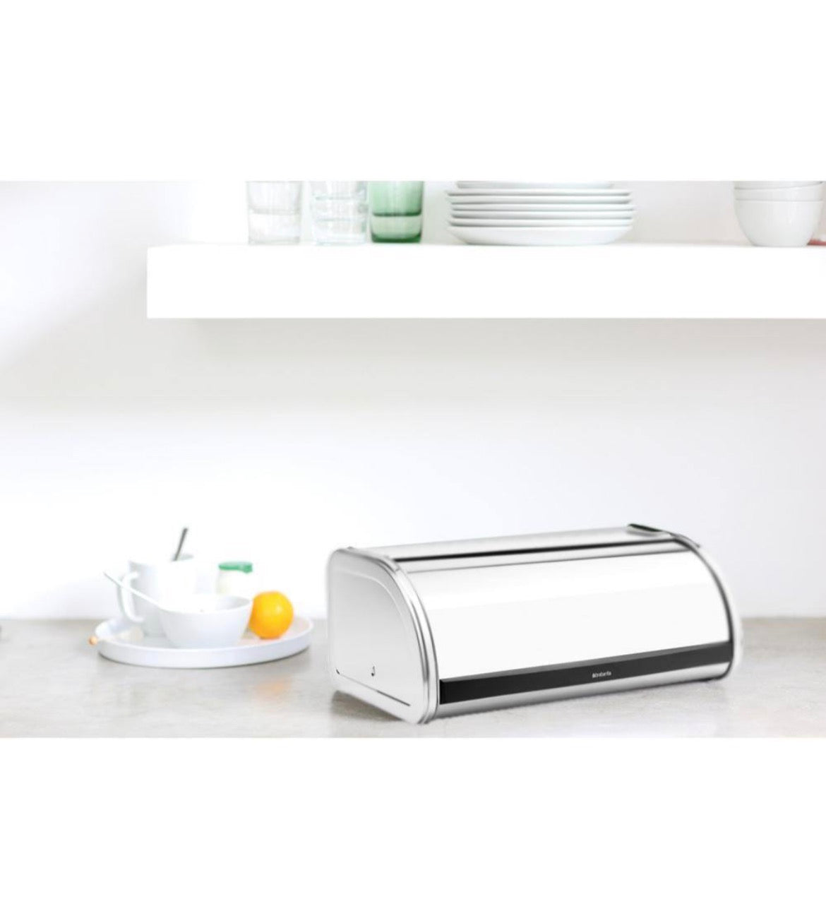 Roll Top Bread Box, Brilliant Steel