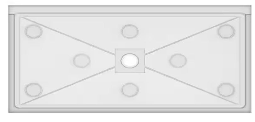 Ada Compliant 64 in. L x 36 in. W Alcove Shower Pan Base with Center Drain in White
