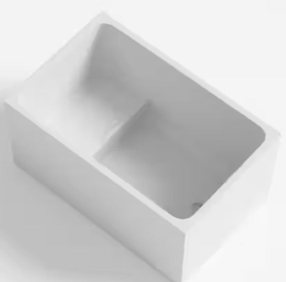 43 in. x 28 in. Acrylic Flat Bottom Soaking Bathtub with Seat and Pop-Up Drain in White