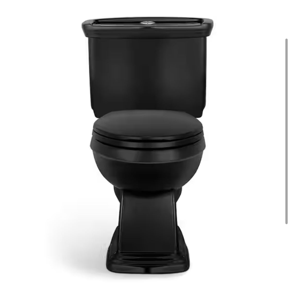2-piece 1.0 GPF/1.28 GPF High Efficiency Dual Flush Elongated Toilet in Black, Seat Included