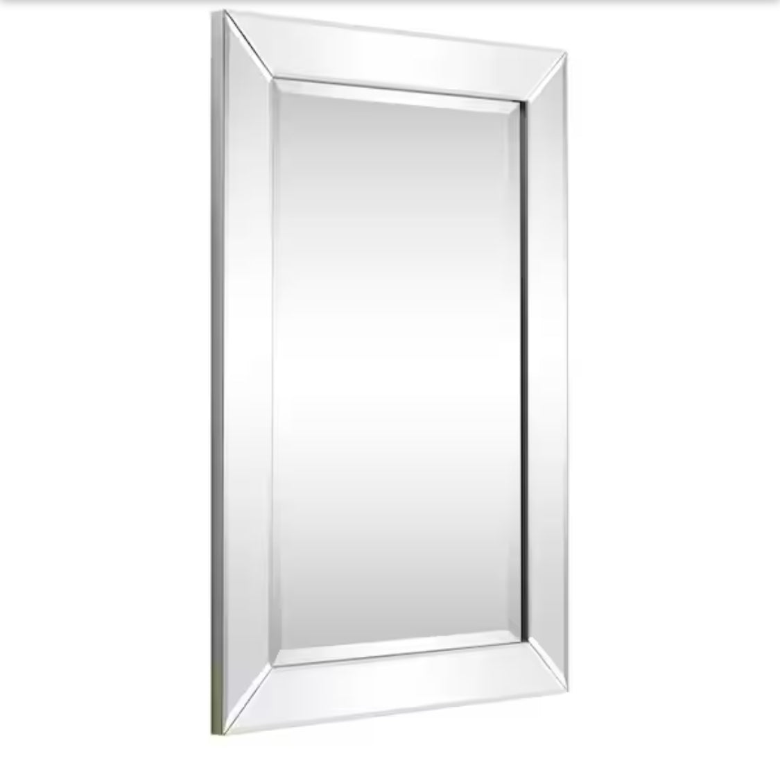 Medium Rectangle Clear Beveled Glass Modern Mirror (24 in. H x 36 in. W)