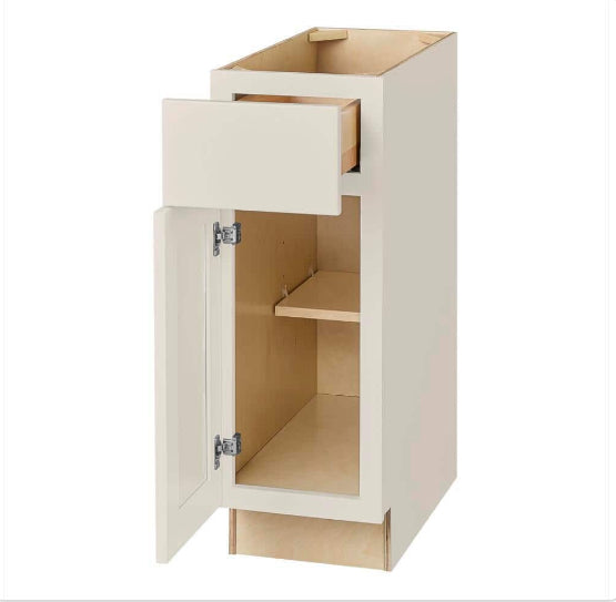 Avondale 12 in. W x 24 in. D x 34.5 in. H Ready to Assemble Plywood Shaker Base Kitchen Cabinet in Antique White