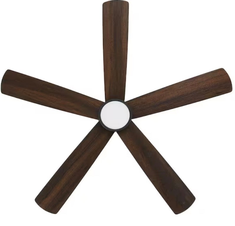 Britton 52 in. Integrated LED Indoor Matte Black Ceiling Fan with Light Kit and Remote Control