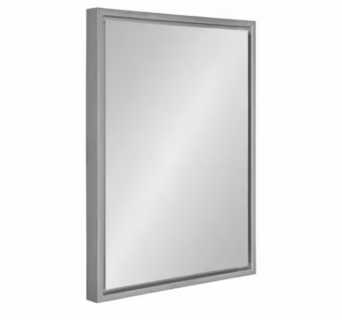Medium Rectangle Silver Modern Mirror (24 in. H x 18 in. W)