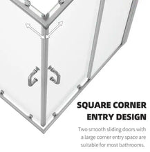 Load image into Gallery viewer, 36 in. W x 72 in. H Double Sliding Framed Corner Shower Enclosure in Polished Chrome Finish
