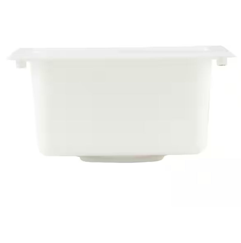15 in. x 15 in. Fiberglass Self-Rimming Bar Sink in White
