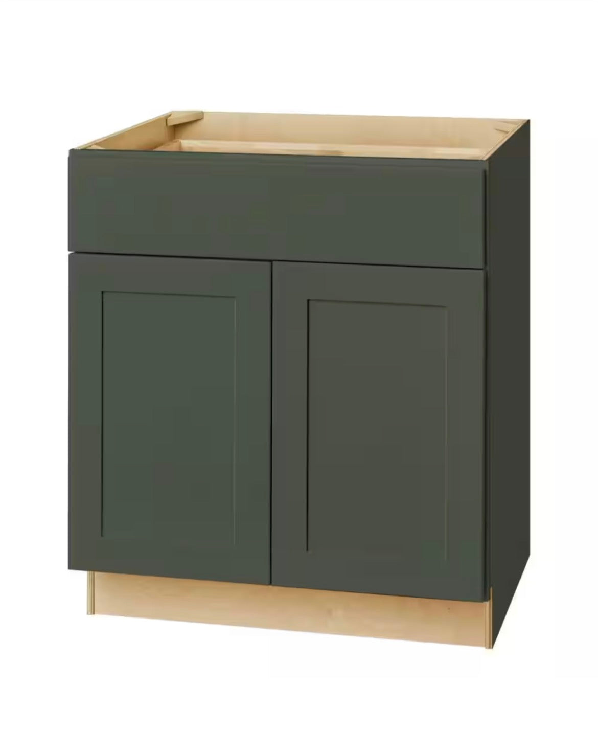 Avondale 30 in. W x 24 in. D x 34.5 in. H Ready to Assemble Plywood Shaker Base Kitchen Cabinet in Fern Green