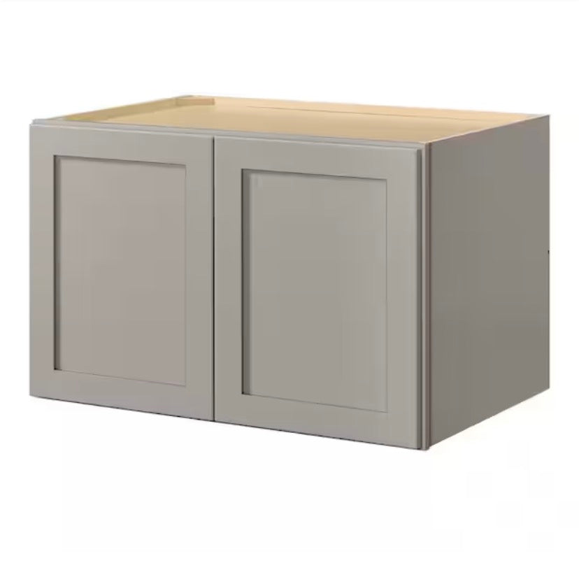 Avondale 36 in. W x 24 in. D x 24 in. H Ready to Assemble Plywood Shaker Wall Bridge Kitchen Cabinet in Dove Gray