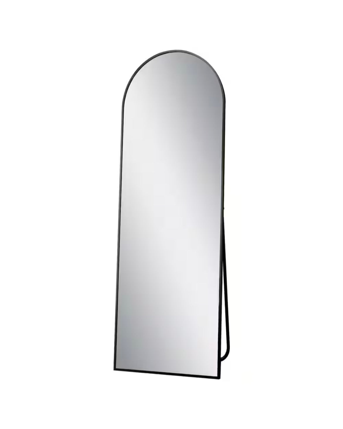 26 in. W x 71 in. H Arched Black Aluminum Alloy Framed Full Length Mirror Standing Floor Mirror