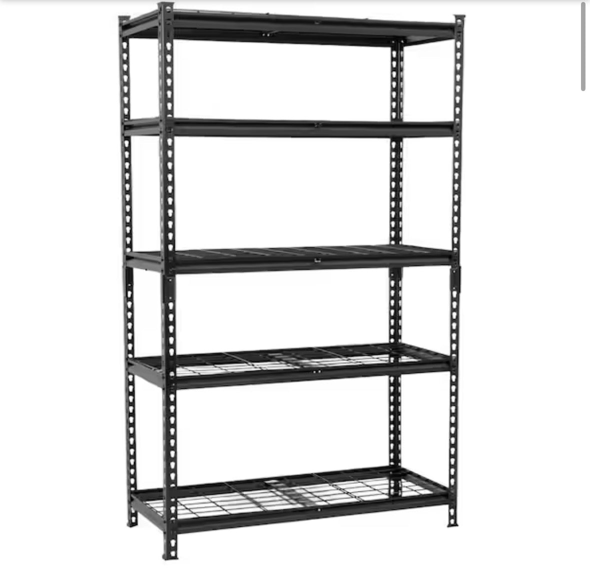 5-Tier Adjustable Metal Storage Shelving Unit Pantry Organizer in Black (36 in. W x 72 in. H x 18 in. D)
