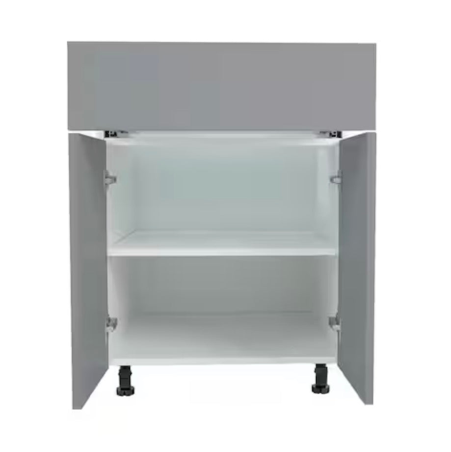 Radiance 36 in. W x 24 in. D x 34.50 in. H Ready to Assemble Slab Base Kitchen Cabinet in White