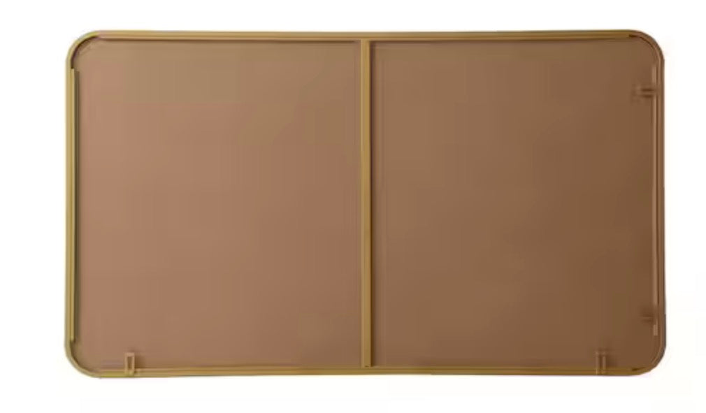 Timeless Home 40 in. H x 24 in. W Brass Modern Soft Corner Rectangular Wall Mirror