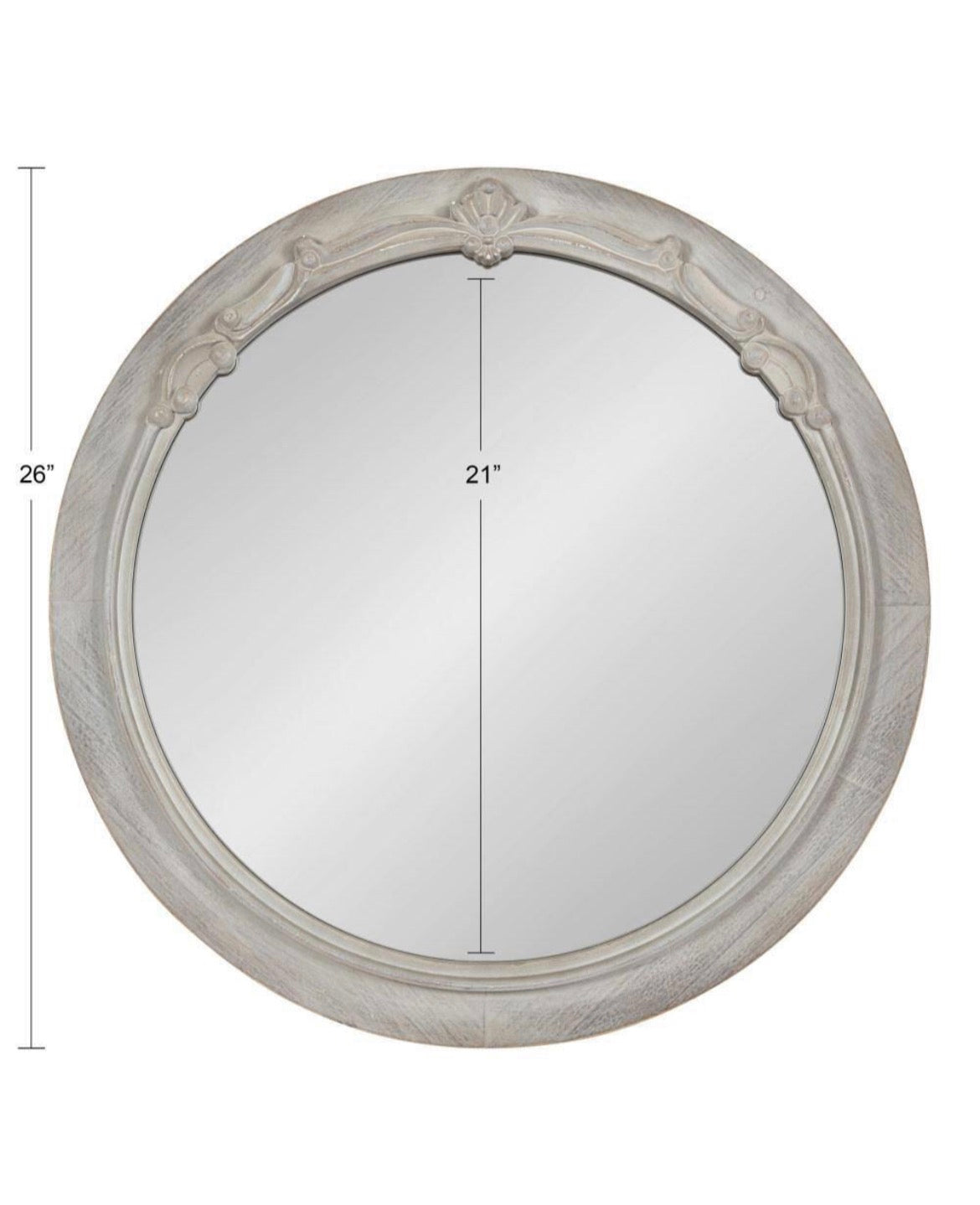 Irelyn 26.00 in. H x 26.00 in. W Gray Round Rustic Framed Decorative Wall Mirror