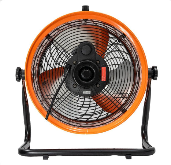 16 in. 3-Speed Drum Floor Fan in Orange High Velocity Turbo