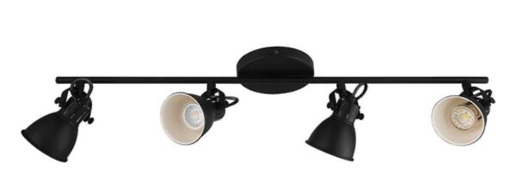 Seras-2 2.5 ft. 4-Light Black Fixed Track Lighting Kit