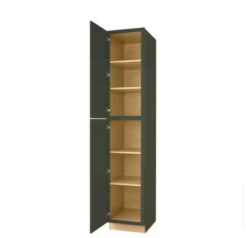 Avondale 18 in. W x 24 in. D x 96 in. H Ready to Assemble Plywood Shaker Pantry Kitchen Cabinet in Fern Green