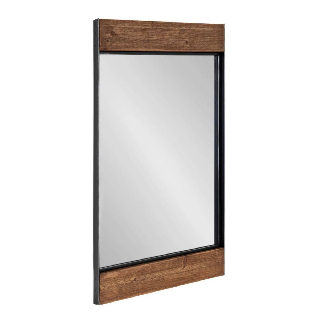Kincaid 36 in. x 20 in. Classic Rectangle Framed Rustic Brown Wall Accent Mirror