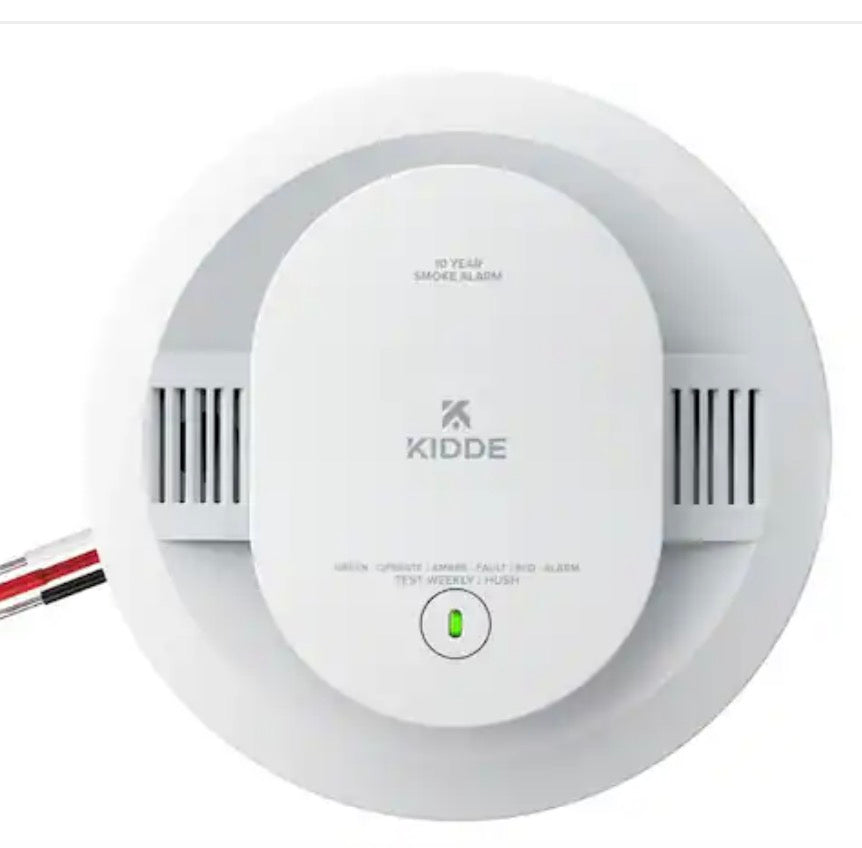 10-Year Hardwired Interconnected Smoke Detector with Photoelectric Sensor 21031556