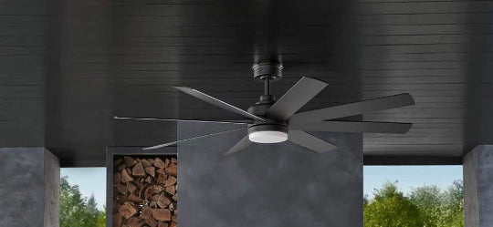 Celene II 62 in. Indoor/Outdoor Matte Black DC Motor Ceiling Fan with Adjustable White Integrated LED w/ Remote Included