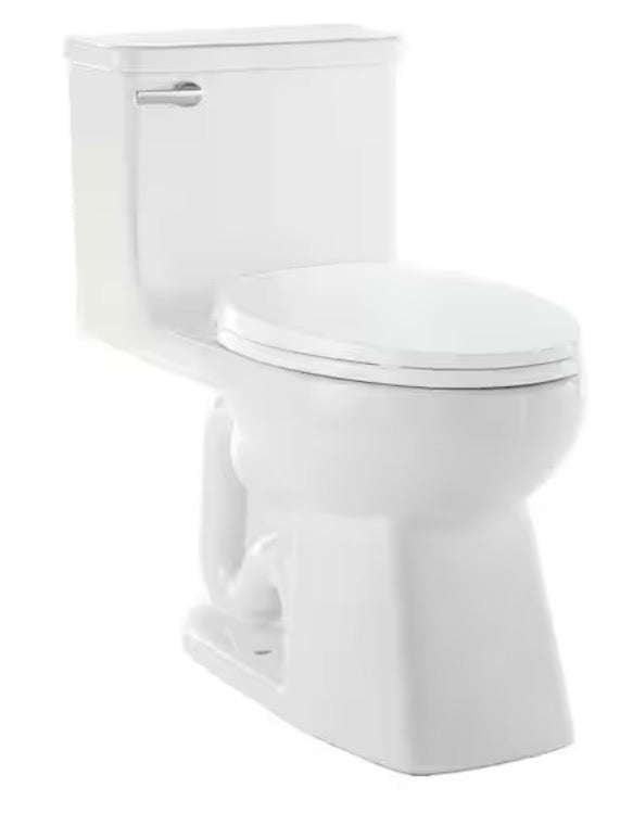 Power Flush 1-piece 1.28 GPF Single-Flush Elongated Toilet in White Seat Included