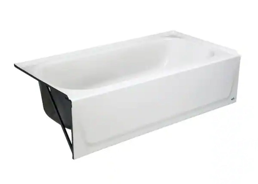 Maui 60 in. x 30 in. Soaking Bathtub with Left Drain in White
